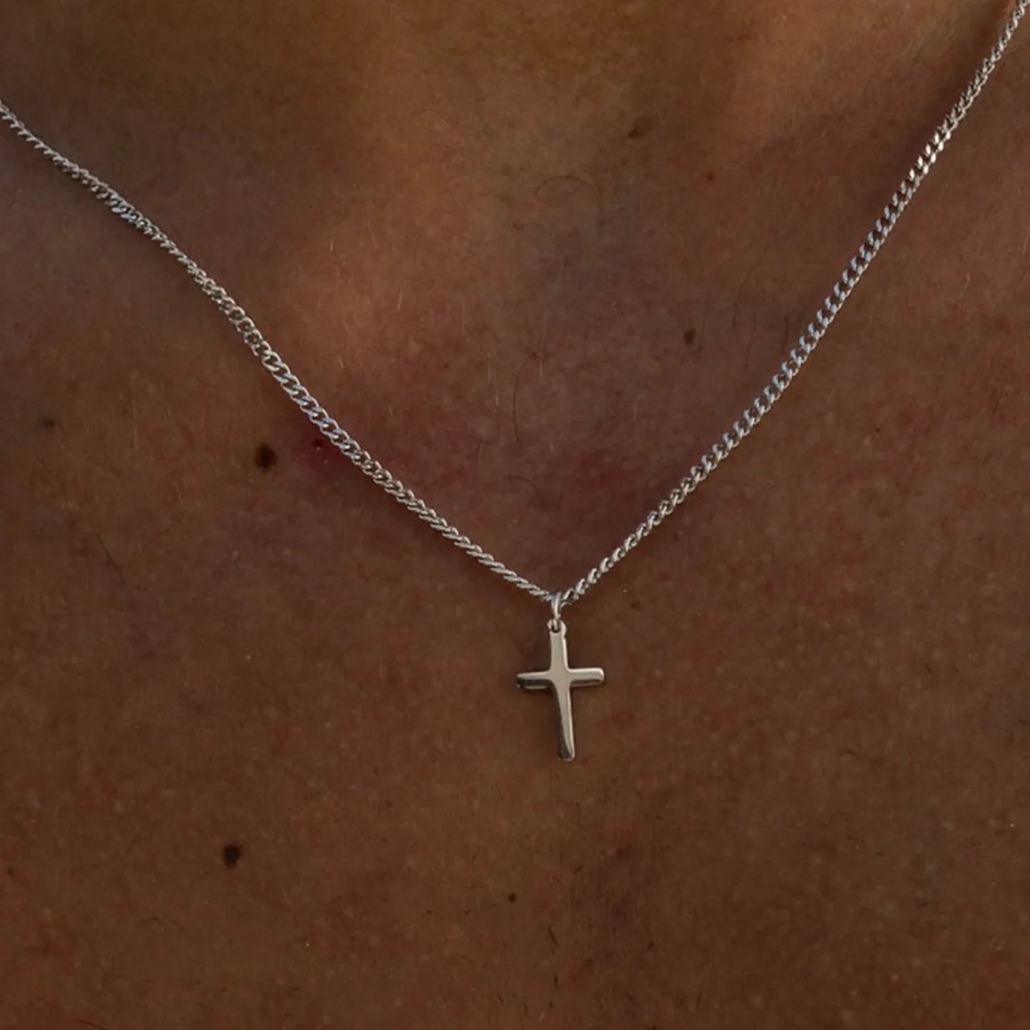 Sleek Cross Pendant Necklace for Him