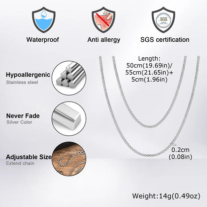 Dual-Layer Square Link Necklaces