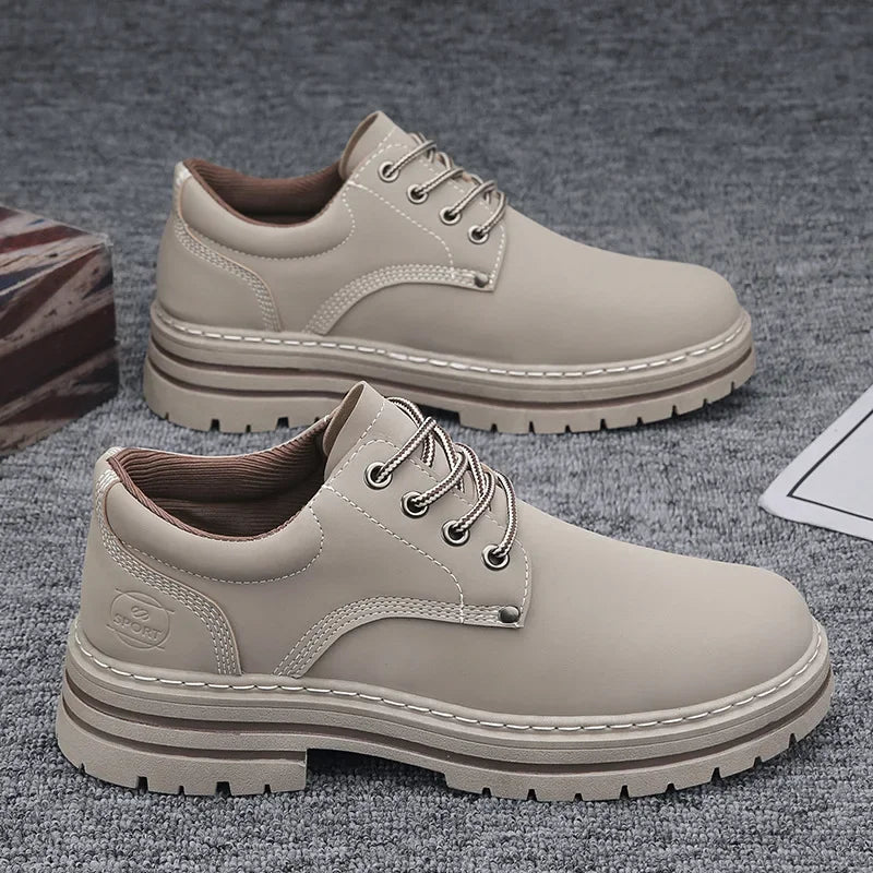 Men's Breathable Leather Work Sneakers