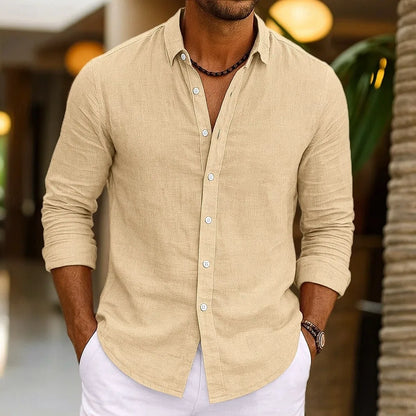 Men's Summer Linen Beach Shirt
