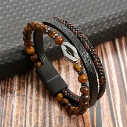 Stylish Men's Multi-Layer Leather Bracelet