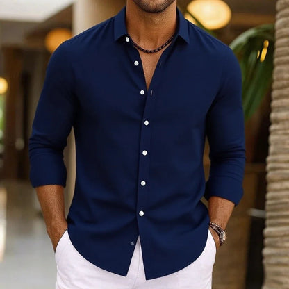 Men's Summer Linen Beach Shirt