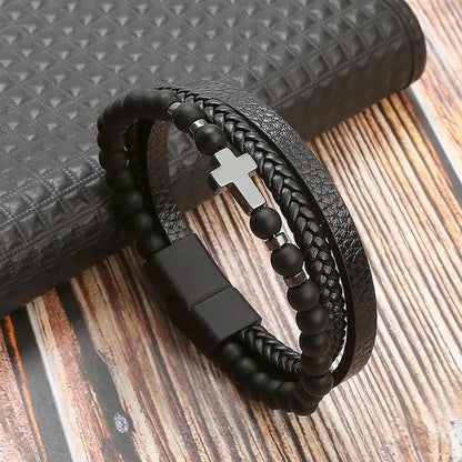 Stylish Men's Multi-Layer Leather Bracelet