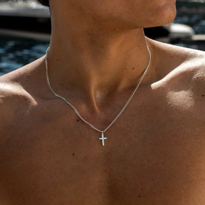 Sleek Cross Pendant Necklace for Him
