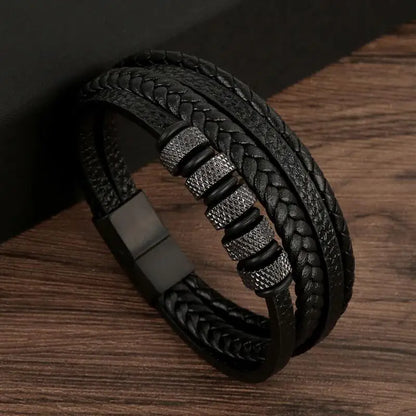 Stylish Men's Multi-Layer Leather Bracelet