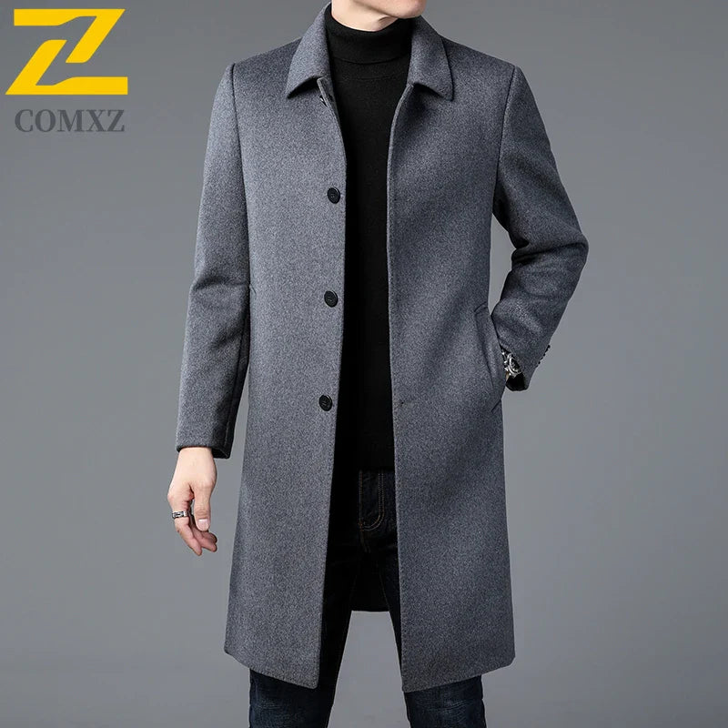 Classic Men's Wool Trench Coat