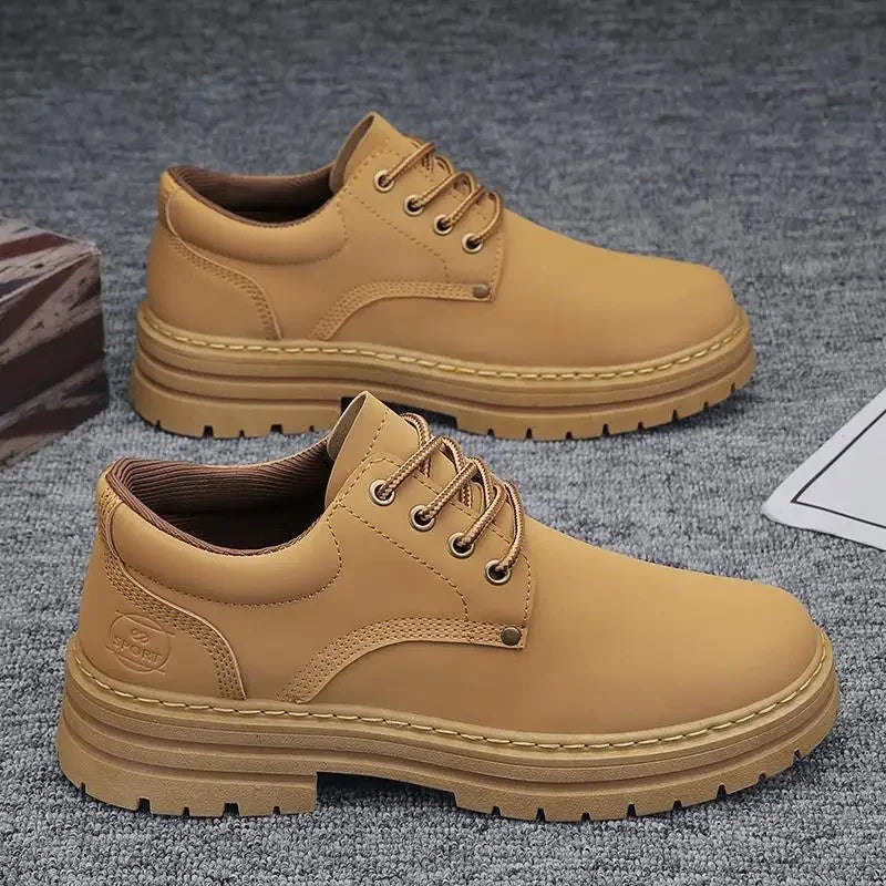 Men's Breathable Leather Work Sneakers