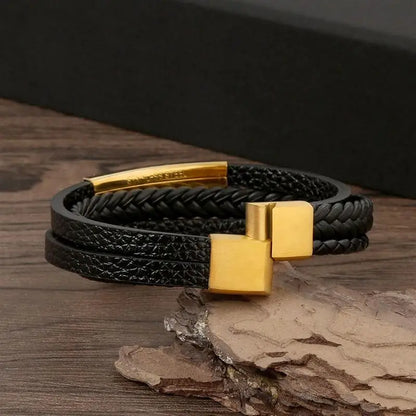 Stylish Men's Multi-Layer Leather Bracelet