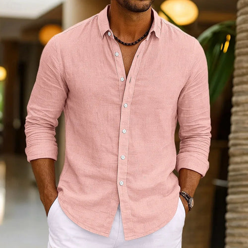 Men's Summer Linen Beach Shirt