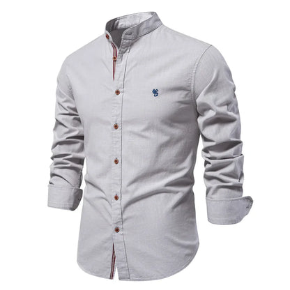 Chic Cotton-Linen Men's Dress Shirt