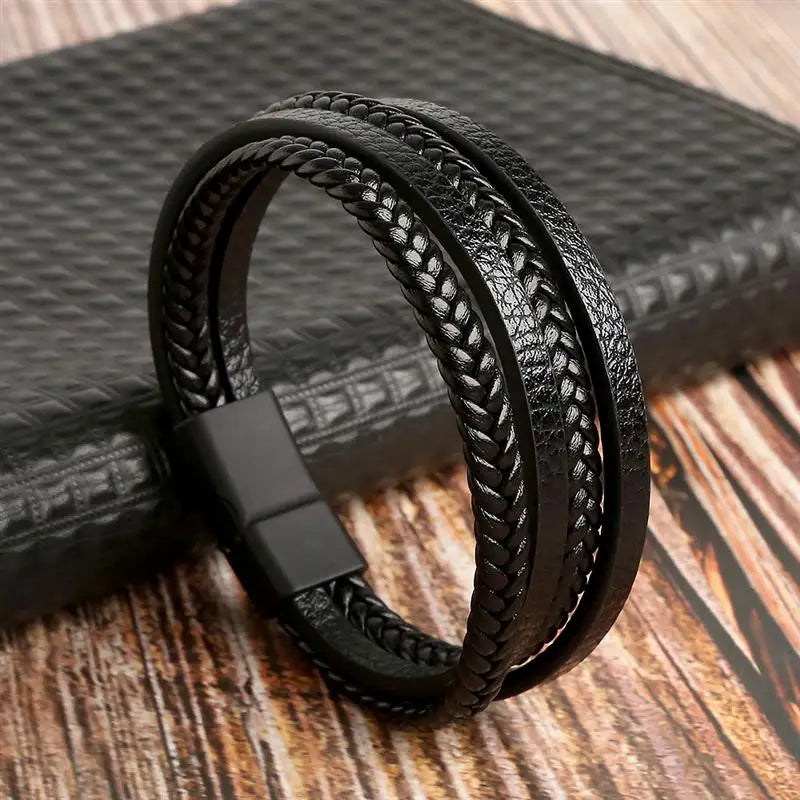 Stylish Men's Multi-Layer Leather Bracelet