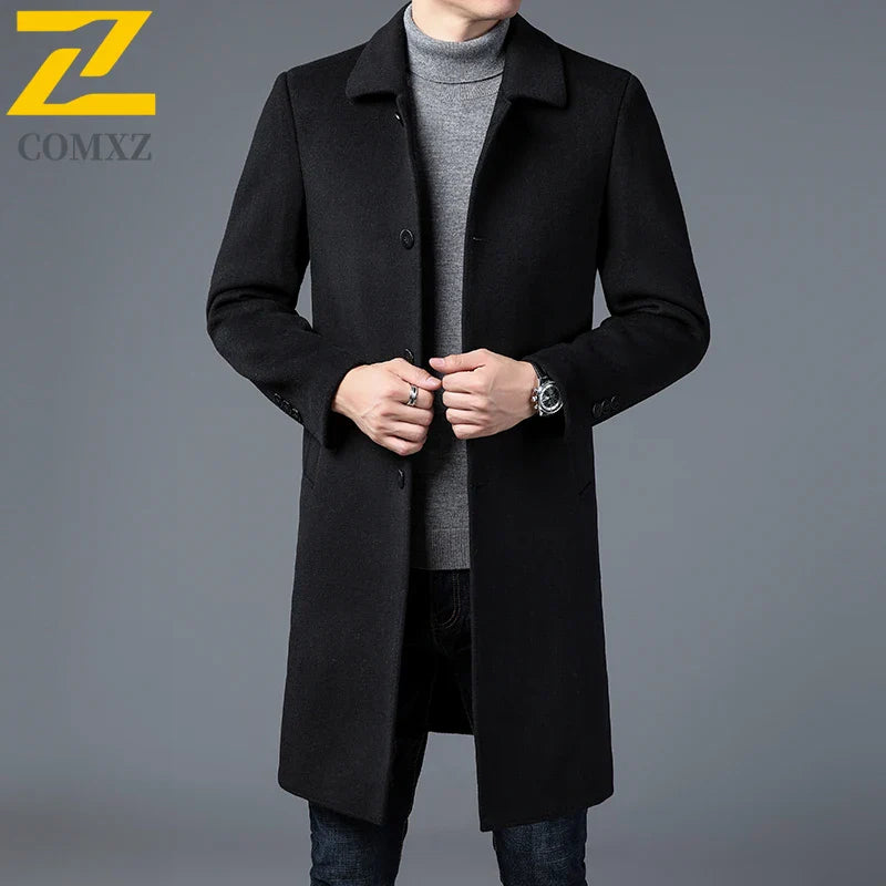 Classic Men's Wool Trench Coat