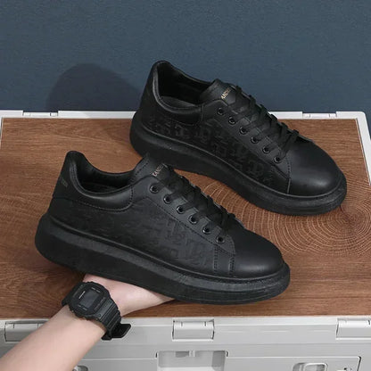 Elevated Leather Lace-Up Sneakers